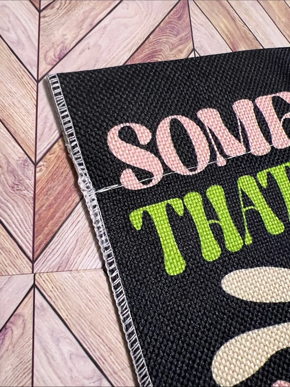 Black Graphic Flag or Tapestry with Pink & Lime Text